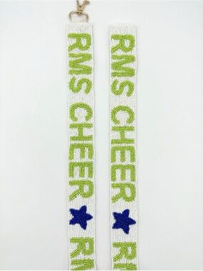 RMS Cheer Beaded Kids Strap in White and Lime